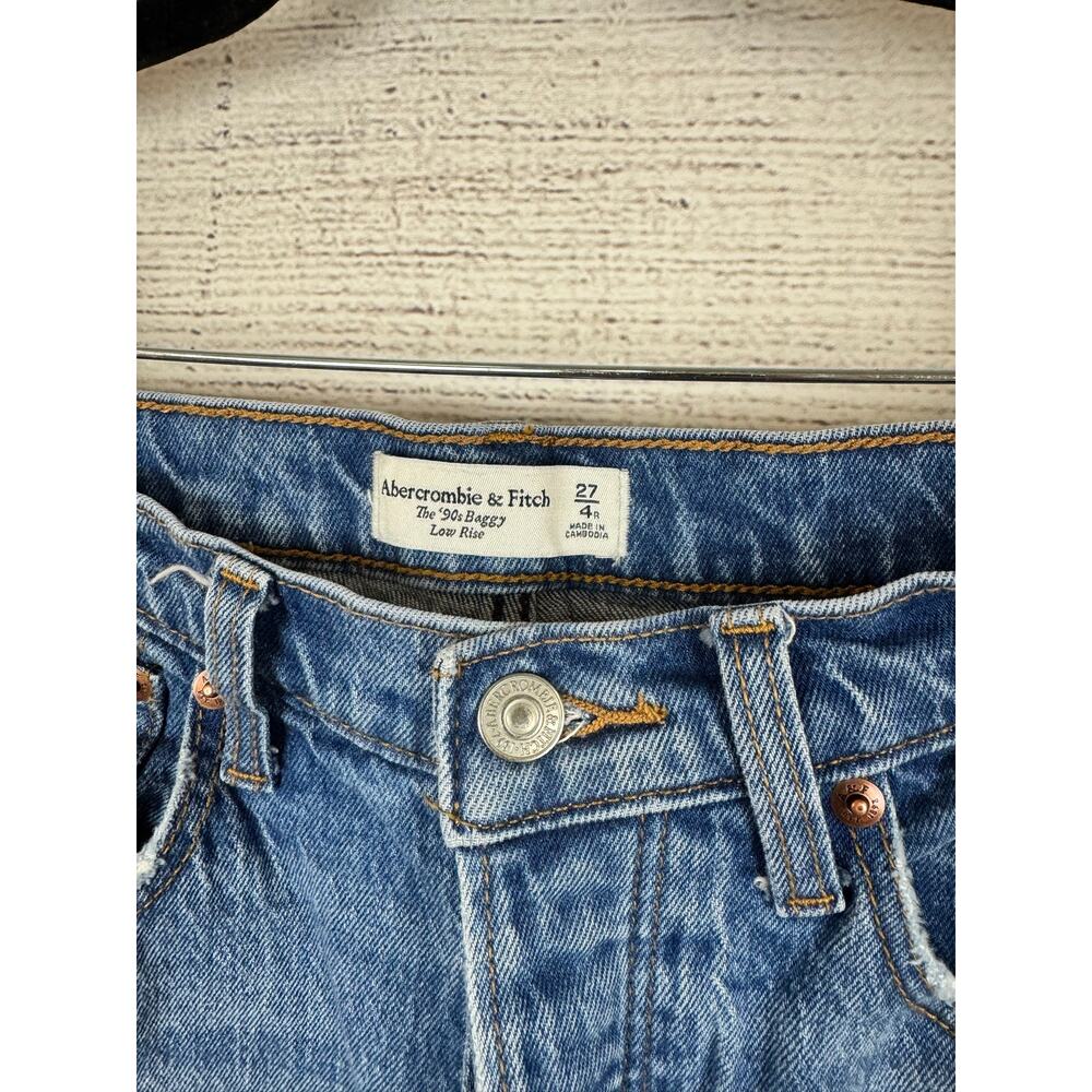 Abercrombie & Fitch Women's The 90's Baggy Low Rise Washed Jeans Size 4/27 - Picture 5 of 11